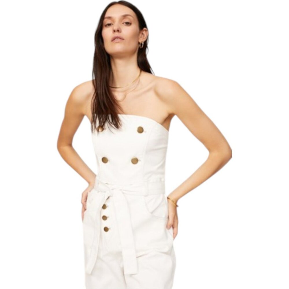 Marissa Webb White Strapless Jumpsuit | Size 10